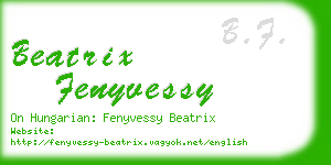 beatrix fenyvessy business card